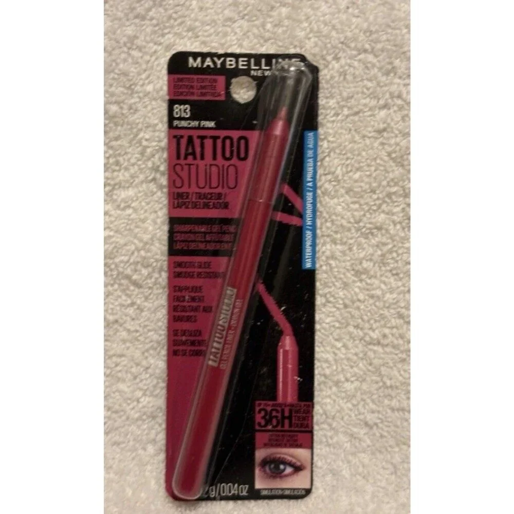 Maybelline Tattoo Studio Waterproof Liner Gel Pencil Punchy Pink NEW